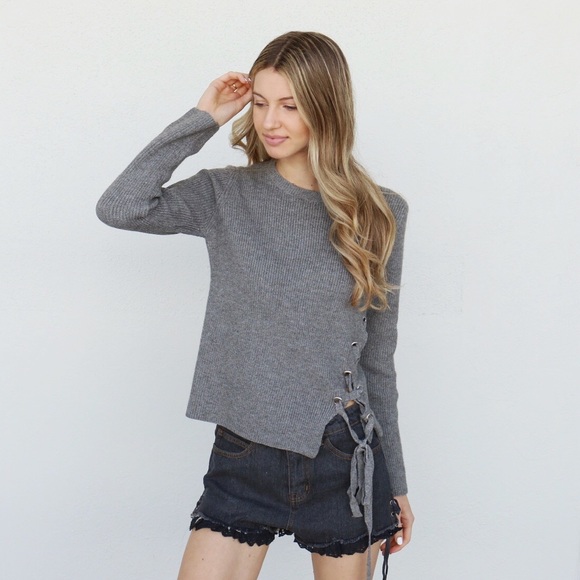 gray knit sweater - Picture 2 of 5